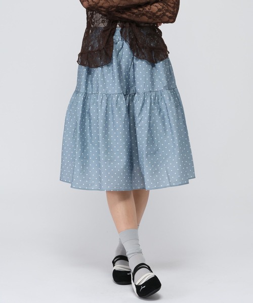 3.3 Field Trip (3.3フィールドトリップ)の「3.3 Field Trip/ドットスカート(スカート・レディース・ブルー/ブラック・FREE)」の2枚目の写真