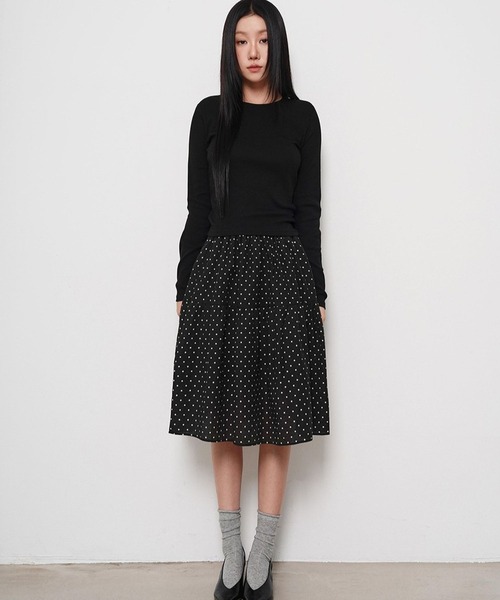 3.3 Field Trip (3.3フィールドトリップ)の「3.3 Field Trip/ドットスカート(スカート・レディース・ブルー/ブラック・FREE)」の10枚目の写真