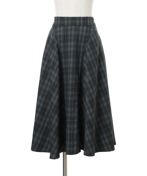 an another angelus（アンアナザーアンジェラス）の「サイド切替チェックフレアースカート（スカート・レディース・ブラック/グリーン・FREE）」の22枚目の写真