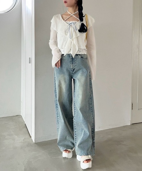 one after another NICE CLAUP（ワンアフターアナザーナイスクラップ）の「ビジューバックルスポーツサンダル（サンダル・レディース・ブラック/アイボリー・SMALL/LARGE/MEDIUM）」の5枚目の写真