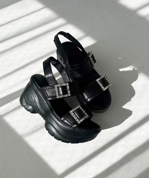 one after another NICE CLAUP（ワンアフターアナザーナイスクラップ）の「ビジューバックルスポーツサンダル（サンダル・レディース・ブラック/アイボリー・SMALL/LARGE/MEDIUM）」の17枚目の写真