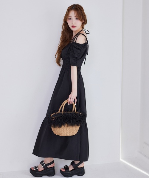 one after another NICE CLAUP（ワンアフターアナザーナイスクラップ）の「ビジューバックルスポーツサンダル（サンダル・レディース・ブラック/アイボリー・SMALL/LARGE/MEDIUM）」の4枚目の写真