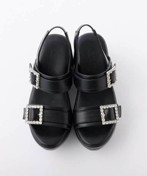 one after another NICE CLAUP（ワンアフターアナザーナイスクラップ）の「ビジューバックルスポーツサンダル（サンダル・レディース・ブラック/アイボリー・SMALL/LARGE/MEDIUM）」の18枚目の写真