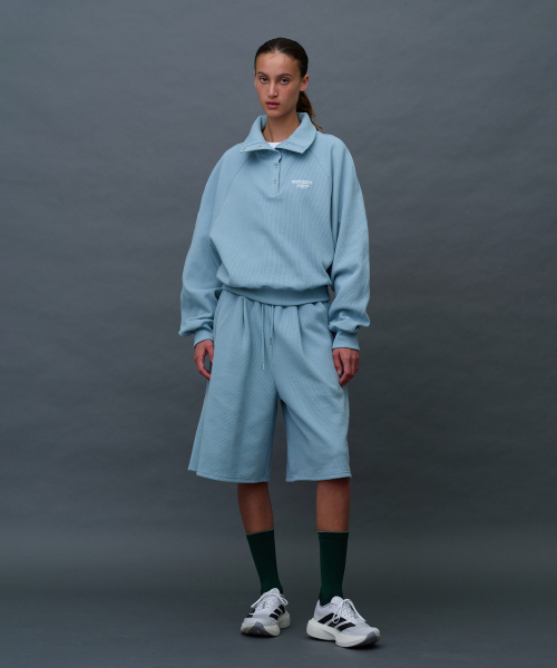 MENASOO（ミナス）の「Waffle Sweat Training Bermuda Pants（その他パンツ・レディース・スカイブルー/ブラック/ミックスグレー・F）」の17枚目の写真