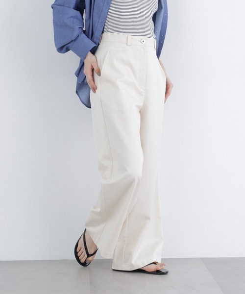 N.（N. Natural Beauty Basic）（エヌエヌナチュラルビューティーベーシック）の「ツイルワイドパンツ（その他パンツ・レディース・ベージュ/オフホワイト・FREE）」の6枚目の写真