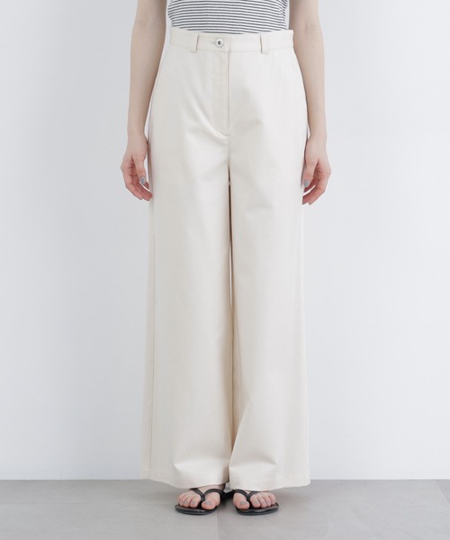 N.（N. Natural Beauty Basic）（エヌエヌナチュラルビューティーベーシック）の「ツイルワイドパンツ（その他パンツ・レディース・ベージュ/オフホワイト・FREE）」の11枚目の写真