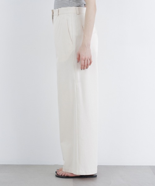 N.（N. Natural Beauty Basic）（エヌエヌナチュラルビューティーベーシック）の「ツイルワイドパンツ（その他パンツ・レディース・ベージュ/オフホワイト・FREE）」の12枚目の写真