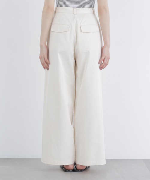 N.（N. Natural Beauty Basic）（エヌエヌナチュラルビューティーベーシック）の「ツイルワイドパンツ（その他パンツ・レディース・ベージュ/オフホワイト・FREE）」の13枚目の写真