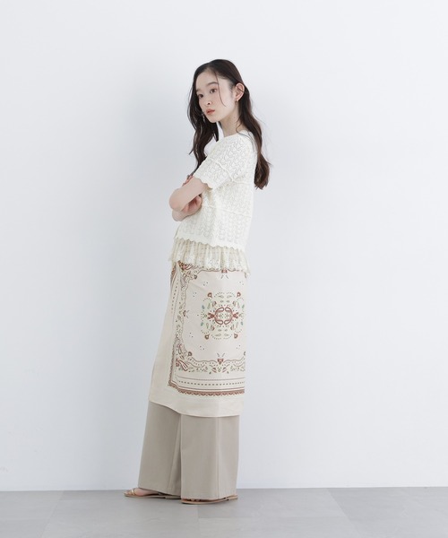 N.（N. Natural Beauty Basic）（エヌエヌナチュラルビューティーベーシック）の「ツイルワイドパンツ（その他パンツ・レディース・ベージュ/オフホワイト・FREE）」の21枚目の写真