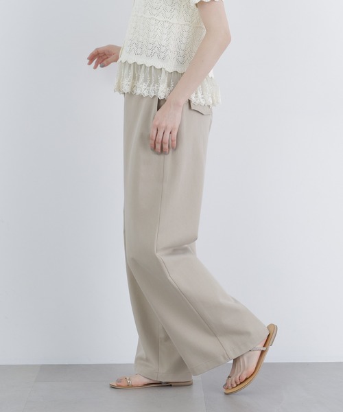 N.（N. Natural Beauty Basic）（エヌエヌナチュラルビューティーベーシック）の「ツイルワイドパンツ（その他パンツ・レディース・ベージュ/オフホワイト・FREE）」の22枚目の写真