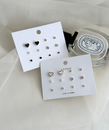 ハートモチーフ6セットピアス