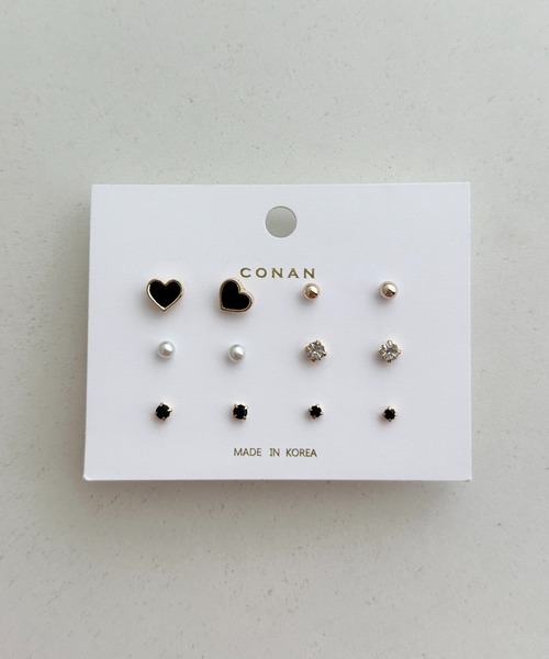 sowang(ソワン)の「ハートモチーフ6セットピアス(ピアス(両耳用)・レディース・ピンク/ホワイト/ブラック/レッド・FREE)」の19枚目の写真