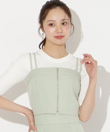 【セットアップ対応】フロントZIPデニムビスチェ