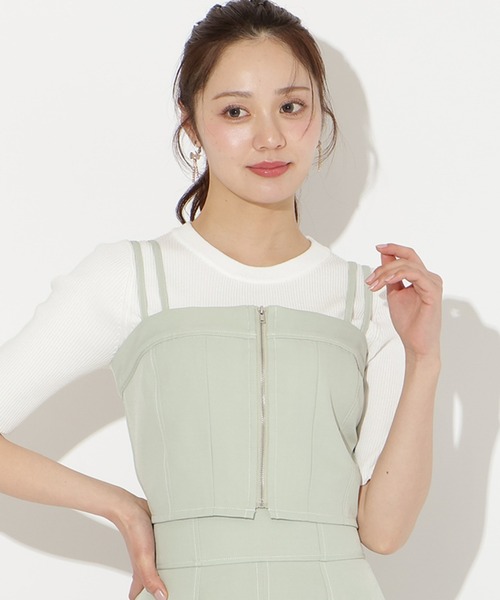 WILLSELECTION(ウィルセレクション)の「【セットアップ対応】フロントZIPデニムビスチェ(その他トップス・レディース・ブラック/ミント/ネイビー/ピンク・FREE)」の3枚目の写真