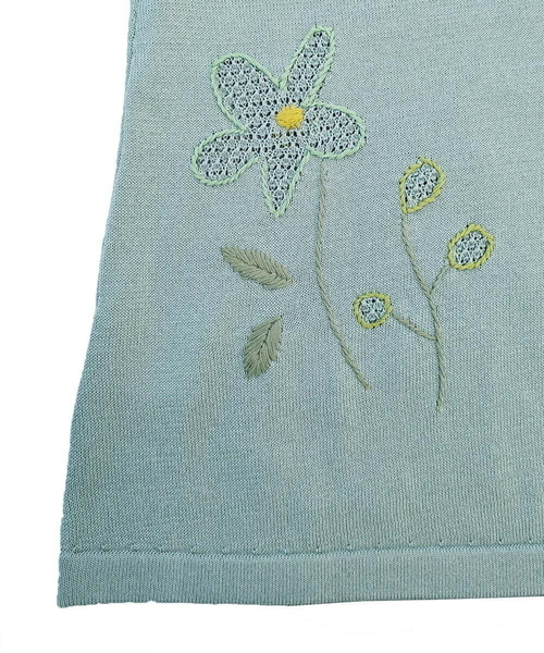 Jocomomola(ホコモモラ)の「El Rucio フラワー刺繍ニットプルオーバー(ニット/セーター・レディース・ダークインディゴブルー/ブラック・40)」の8枚目の写真