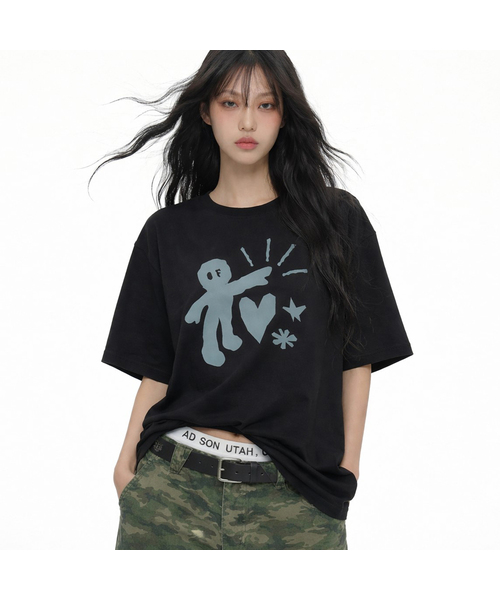GRAVER（グレーバー）の「[ユニセックス]TAKE CARE 半袖Tシャツ_3カラー（Tシャツ/カットソー・レディース・ベージュ/ブラック/ホワイト・LARGE/SMALL/MEDIUM/X-LARGE）」の2枚目の写真