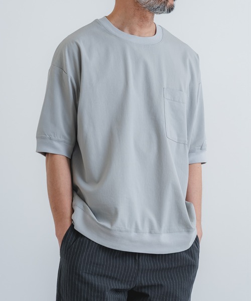 quadro（クオドロ）の「アサレチックポケ付プルオーバー（Tシャツ/カットソー・メンズ・オフホワイト/グレー/ブルー/チャコール・MEDIUM）」の18枚目の写真