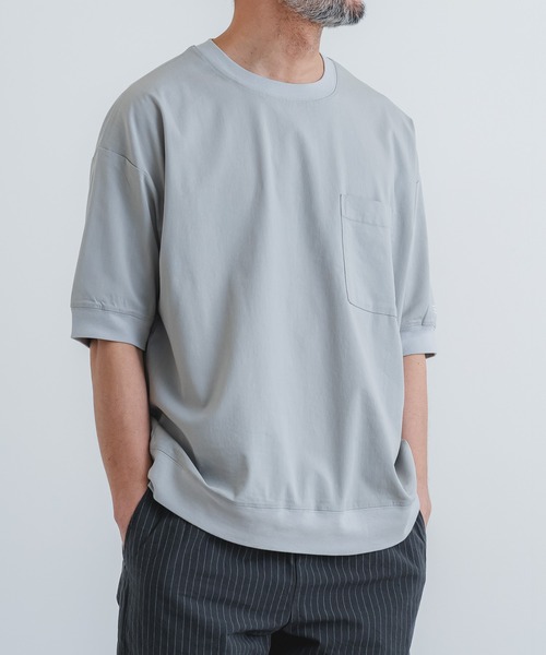 quadro（クオドロ）の「アサレチックポケ付プルオーバー（Tシャツ/カットソー・メンズ・オフホワイト/グレー/ブルー/チャコール・MEDIUM）」の12枚目の写真