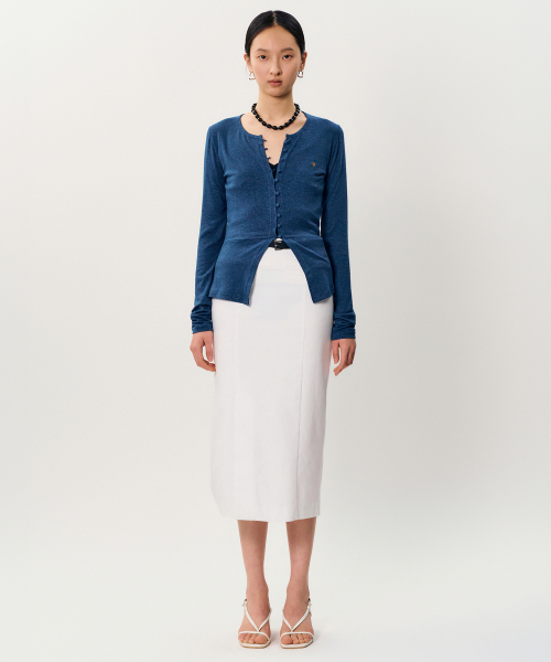 MAYVERU（メイバーユー）の「mea linen cardigan _ BLUE（カーディガン/ボレロ・レディース・その他・FREE）」の2枚目の写真