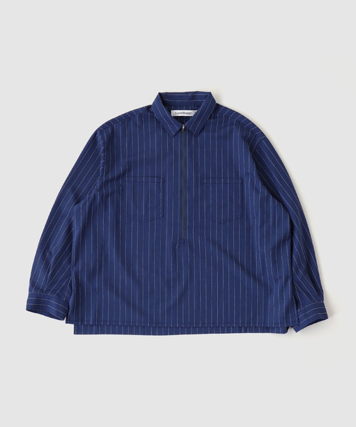BAYCREW'S DEPO（ベイクルーズデポ）の「SandWaterr / サンドウォーター RESEARCHED HALF ZIP SHIRTS（シャツ/ブラウス・メンズ・ネイビー/グレー・2）」の2枚目の写真