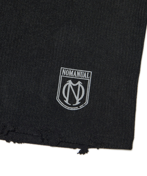 NOMANUAL(NOMANUAL)の「EMBLEM DAMAGED KNIT LONG SLEEVE TEE - BLACK(Tシャツ/カットソー・レディース・その他・MEDIUM/LARGE/SMALL/X-LARGE)」の2枚目の写真