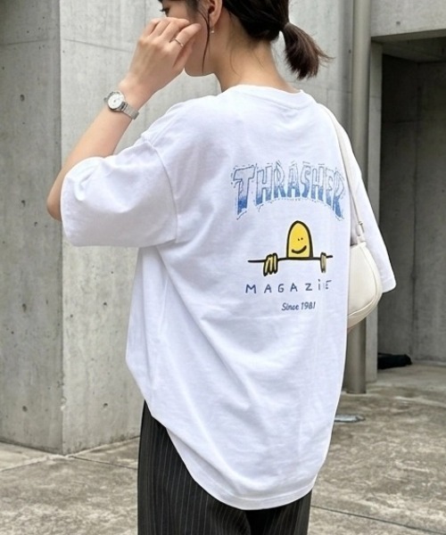 THRASHER(スラッシャー)の「2026SS THRASHER/スラッシャー オーバーサイズ ワンポイント刺繍 バックプリント 半袖Tシャツ メンズ レディース(Tシャツ/カットソー・メンズ・ブラック系その他/ホワイト系その他3/ホワイト系その他/ブラック系その他2/ブラック系その他3/ホワイト系その他2・M/L)」の3枚目の写真