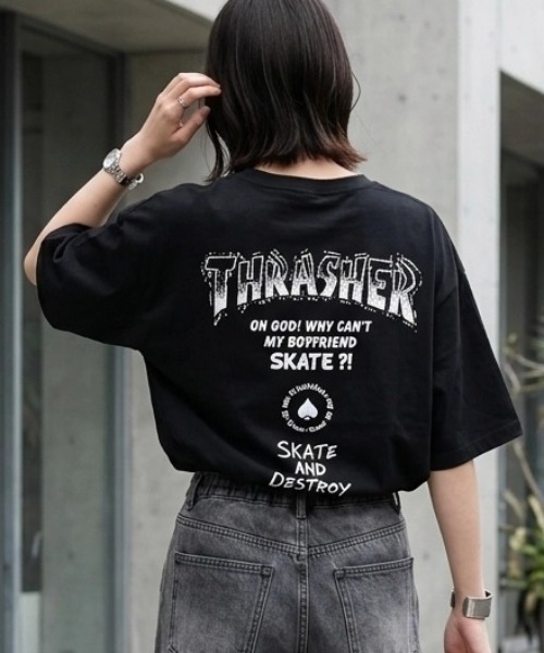 THRASHER(スラッシャー)の「2026SS THRASHER/スラッシャー オーバーサイズ ワンポイント刺繍 バックプリント 半袖Tシャツ メンズ レディース(Tシャツ/カットソー・メンズ・ブラック系その他/ホワイト系その他3/ホワイト系その他/ブラック系その他2/ブラック系その他3/ホワイト系その他2・M/L)」の6枚目の写真