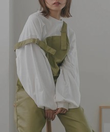 フェイクレザーサロペット【IROHANI】