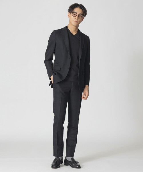 Paul Stuart(ポールスチュアート)の「【ジャケット合わせに最適】半袖ドレスVネックTシャツ(Tシャツ/カットソー・メンズ・チャコールグレー/ブラック/ホワイト・46/44/50/48/52)」の9枚目の写真