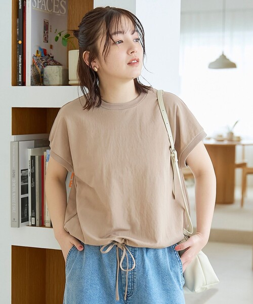 coen(コーエン)の「リネン混カノコフレンチスリーブカットソー(Tシャツ/カットソー・レディース・ブラウン/ベージュ/ブラック・M/L)」の14枚目の写真