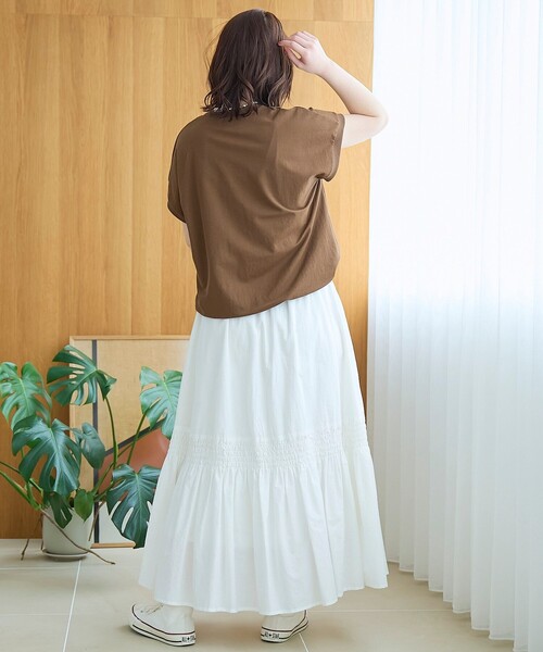 coen(コーエン)の「リネン混カノコフレンチスリーブカットソー(Tシャツ/カットソー・レディース・ブラウン/ベージュ/ブラック・M/L)」の17枚目の写真