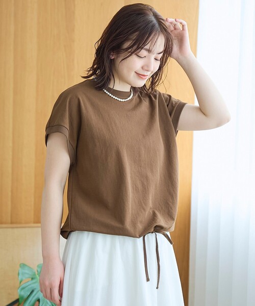 coen(コーエン)の「リネン混カノコフレンチスリーブカットソー(Tシャツ/カットソー・レディース・ブラウン/ベージュ/ブラック・M/L)」の19枚目の写真
