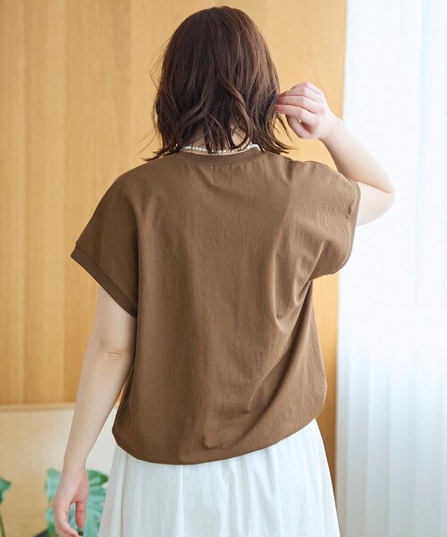 coen(コーエン)の「リネン混カノコフレンチスリーブカットソー(Tシャツ/カットソー・レディース・ブラウン/ベージュ/ブラック・M/L)」の20枚目の写真