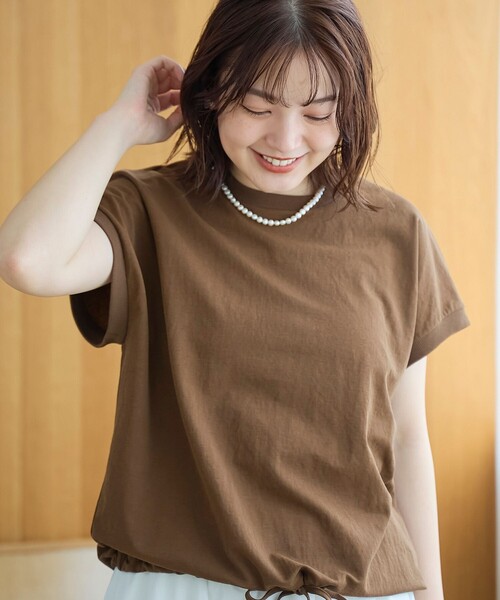 coen(コーエン)の「リネン混カノコフレンチスリーブカットソー(Tシャツ/カットソー・レディース・ブラウン/ベージュ/ブラック・M/L)」の21枚目の写真