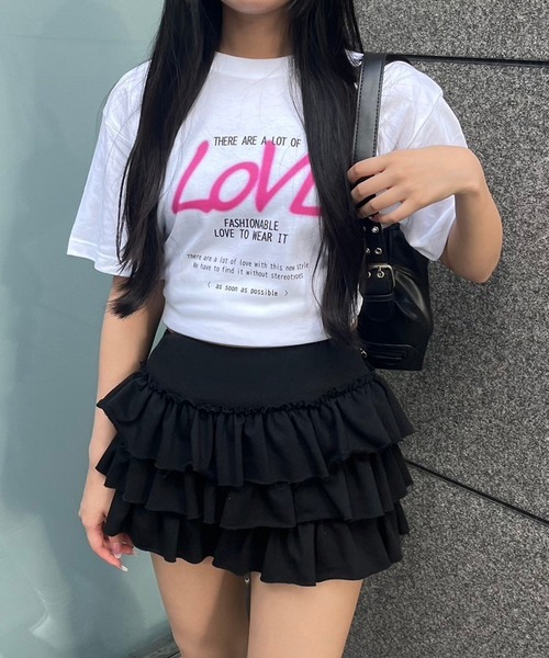 etta(エタ)の「ラブデザイン半袖Tシャツ(Tシャツ/カットソー・レディース・ホワイト・MEDIUM/LARGE)」の1枚目の写真