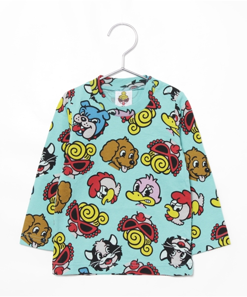 HYSTERIC MINI(ヒステリックミニ)の「BABY PARTY CRUSHER総柄 ロングTシャツ(Tシャツ/カットソー・キッズ・ホワイト/ブルー/レッド・90/80)」の2枚目の写真