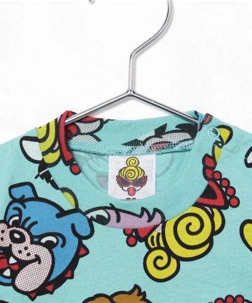 HYSTERIC MINI(ヒステリックミニ)の「BABY PARTY CRUSHER総柄 ロングTシャツ(Tシャツ/カットソー・キッズ・ホワイト/ブルー/レッド・90/80)」の8枚目の写真