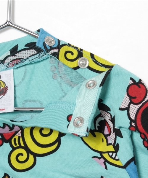 HYSTERIC MINI(ヒステリックミニ)の「BABY PARTY CRUSHER総柄 ロングTシャツ(Tシャツ/カットソー・キッズ・ホワイト/ブルー/レッド・90/80)」の7枚目の写真