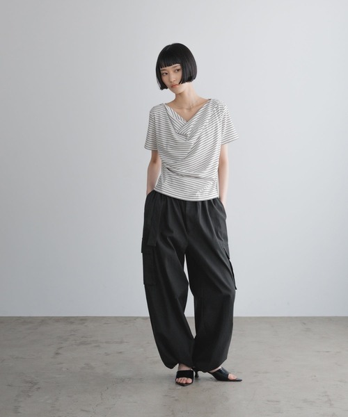LOWRYS FARM（ローリーズファーム）の「ドレープオフショル５Ｓ 638383（Tシャツ/カットソー・レディース・ホワイト系その他/ホワイト/グレー/ブラック・FREE）」の10枚目の写真