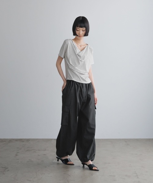 LOWRYS FARM（ローリーズファーム）の「ドレープオフショル５Ｓ 638383（Tシャツ/カットソー・レディース・ホワイト系その他/ホワイト/グレー/ブラック・FREE）」の11枚目の写真
