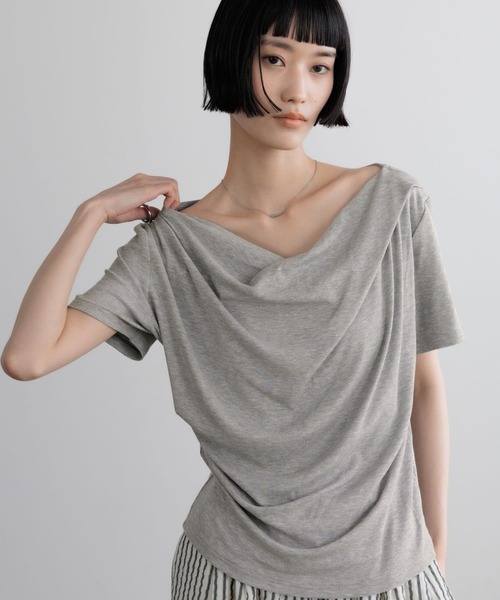 LOWRYS FARM（ローリーズファーム）の「ドレープオフショル５Ｓ 638383（Tシャツ/カットソー・レディース・ホワイト系その他/ホワイト/グレー/ブラック・FREE）」の15枚目の写真