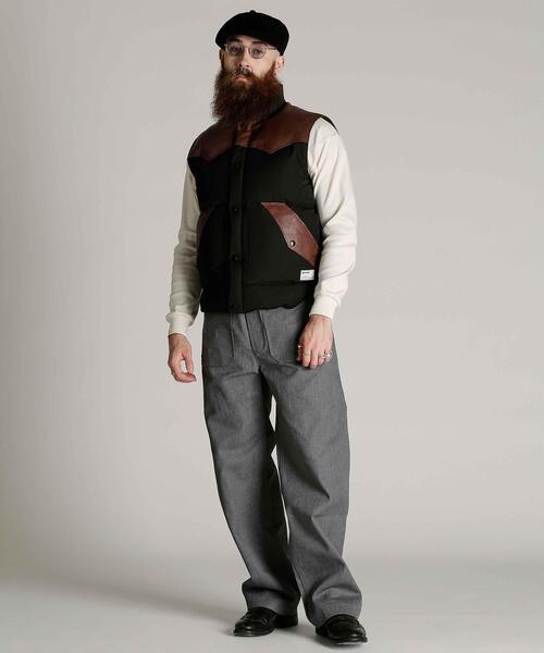 Schott（ショット）の「Schott/ショット/LEATHER COMBINATION VEST/レザー コンビ ベスト（ベスト・メンズ・ブラック/レッド・2XL/XL/L/M）」の10枚目の写真