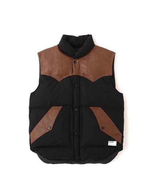 Schott（ショット）の「Schott/ショット/LEATHER COMBINATION VEST/レザー コンビ ベスト（ベスト・メンズ・ブラック/レッド・2XL/XL/L/M）」の12枚目の写真