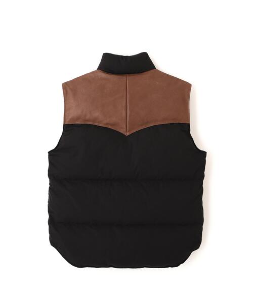 Schott（ショット）の「Schott/ショット/LEATHER COMBINATION VEST/レザー コンビ ベスト（ベスト・メンズ・ブラック/レッド・2XL/XL/L/M）」の13枚目の写真