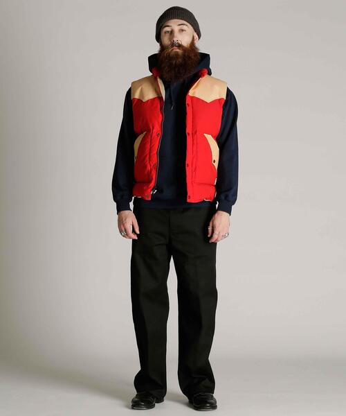 Schott（ショット）の「Schott/ショット/LEATHER COMBINATION VEST/レザー コンビ ベスト（ベスト・メンズ・ブラック/レッド・2XL/XL/L/M）」の11枚目の写真