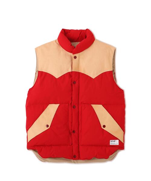 Schott（ショット）の「Schott/ショット/LEATHER COMBINATION VEST/レザー コンビ ベスト（ベスト・メンズ・ブラック/レッド・2XL/XL/L/M）」の17枚目の写真