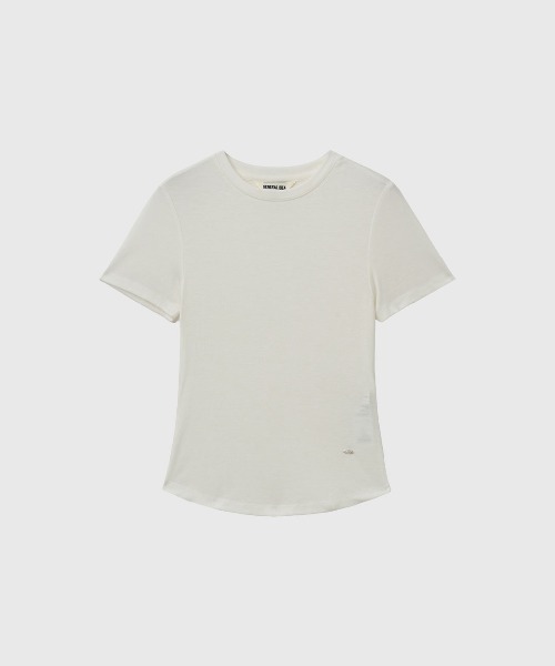 GENERAL IDEA(ジェネラルアイデア)の「【GENERAL IDEA】アセテート ラウンドネック半袖Tシャツ / ACETATE ROUND NECK T-SHIRT(Tシャツ/カットソー・レディース・ホワイト/チャコール/ブラック・S/M/L)」の9枚目の写真