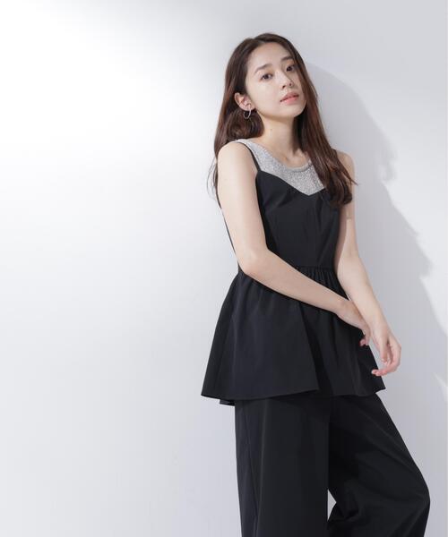 NATURAL BEAUTY BASIC(ナチュラルビューティーベーシック)の「撥水ペプラムオールインワン(つなぎ/オールインワン・レディース・ブラック/ベージュ・フリ-)」の4枚目の写真