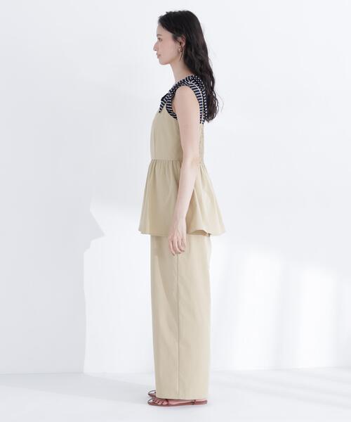 NATURAL BEAUTY BASIC(ナチュラルビューティーベーシック)の「撥水ペプラムオールインワン(つなぎ/オールインワン・レディース・ブラック/ベージュ・フリ-)」の6枚目の写真