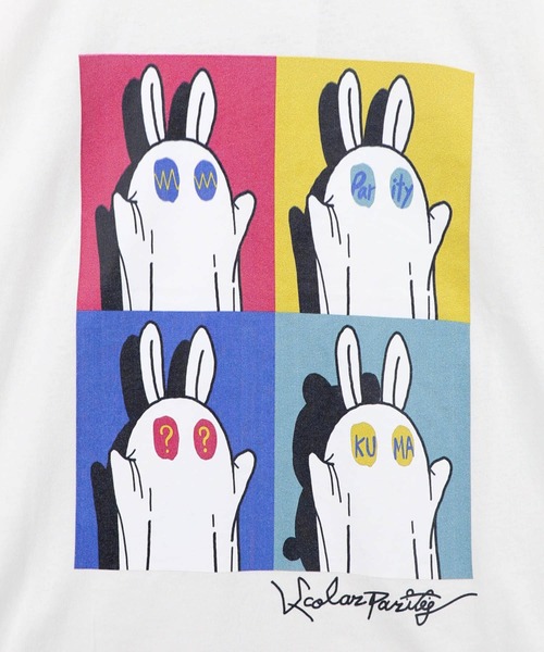 ScoLar Parity(スカラーパリティ)の「362108:間違い探しおばけウサギTシャツ(Tシャツ/カットソー・レディース・パープル/ブラック/オフホワイト・M/S)」の10枚目の写真
